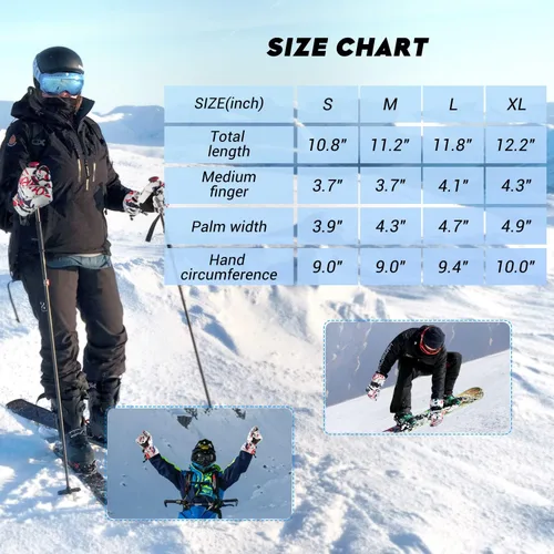 Miniatura 7 de ATERCEL Ski Gloves Men Women Waterproof, 2022 Updated Touchscreen Snow Gloves, Snowboard Gloves for Cold Weather
