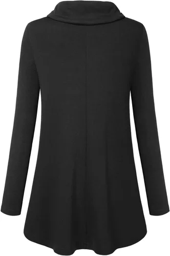 Miniatura 4 de Bulotus Túnica casual de manga larga con cuello redondo para mujer con bolsillos