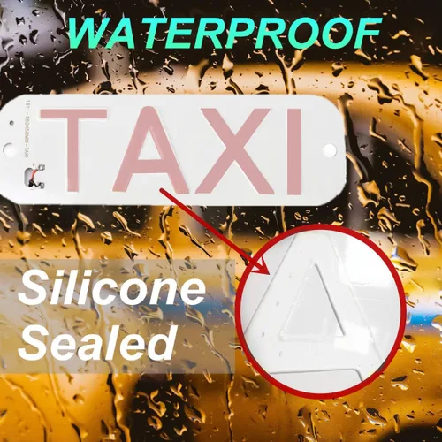 Miniatura 3 de Luz de taxi con enchufe Cig-arette, montaje de succión de taxi de 12 V CC en la lámpara de taxi con cubierta de viento del automóvil, 2 modos de Rojo
