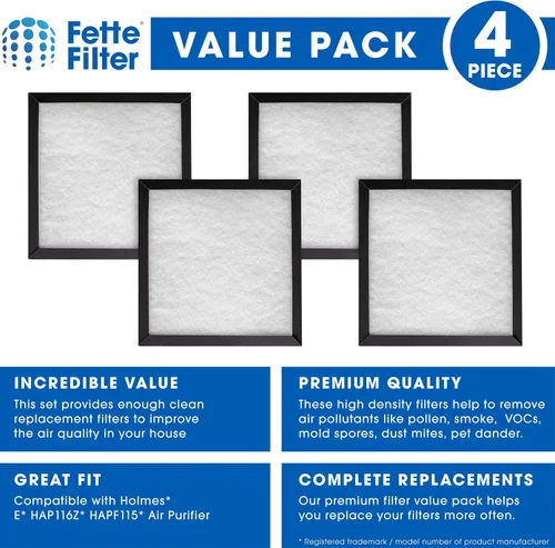 Miniatura 3 de Fette Filter - Filtros de repuesto compatibles con Holmes Filter E carbón activado y filtro de repuesto multicapa, compatible con modelos