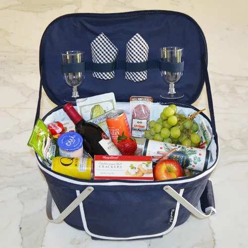 Miniatura 3 de Picnic at Ascot Cesta de picnic aislada plegable equipada con servicio para 2 - azul marino