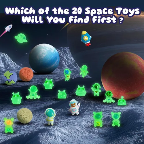 Miniatura 2 de Paquete de 20 bombas de baño Galaxy para niños con juguetes Space Explorer, bombas de baño para niños Cosmic Adventure con astronautas, cohetes