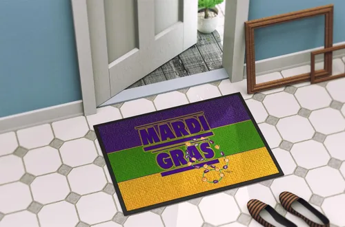 Miniatura 4 de Caroline's Treasures 8388MAT - Tapete de Mardi Gras de 18 x 27 pulgadas, para interiores y exteriores, para entrada, antideslizante, lavable