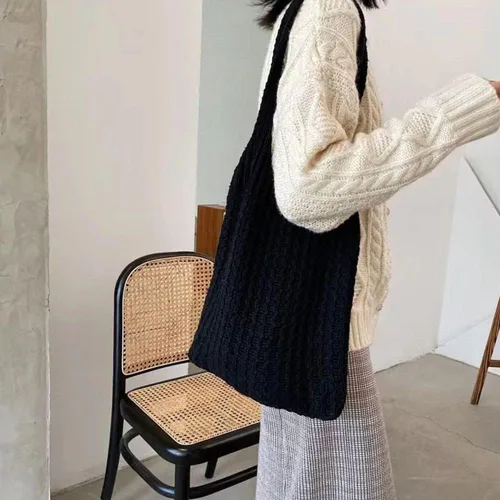 Miniatura 6 de Bolso de ganchillo de la compra de gran capacidad tejido hueco bolso de punto