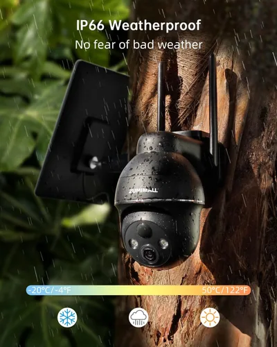 Miniatura 4 de ZUMIMALL Cámaras de seguridad celulares 4G LTE inalámbricas para exteriores, cámaras 2K sin WiFi para seguridad en el hogar con vista de 360°
