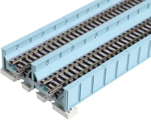 Miniatura 2 de Kato 20455 7.323 in 7-5/16" Doble placa de viga puente azul claro: escala N