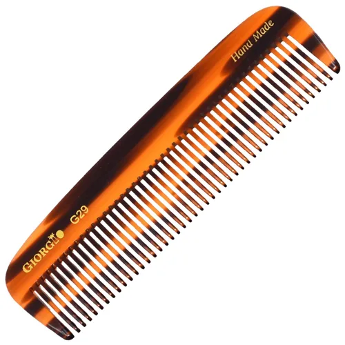 Miniatura 9 de Giorgio G29 - Peine de bolsillo de dientes finos Grahpite negro para hombres, peine alisador para el cuidado diario del cabello, bigote y barba