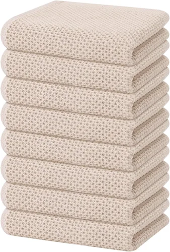 Miniatura 36 de Homaxy Paños de cocina de 100% algodón con tejido de gofre, ultra suaves, absorbentes, de secado rápido, 12 x 12 pulgadas, paquete de 6, amarillo