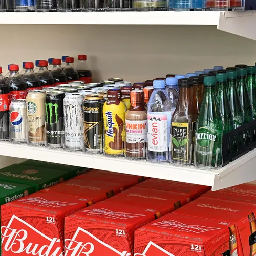 Miniatura 3 de Visi-FAST - Dispensador de bebidas de resorte, organizadores de refrigerador y almacenamiento para bebidas, botellas y latas de 12/16 onzas