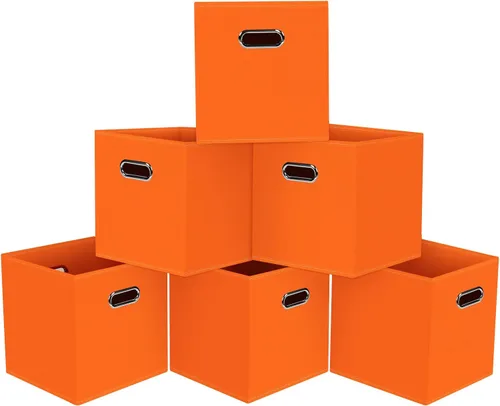 Miniatura 13 de Cubos de Almacenamiento Plegables Negros, Cajas de Almacenamiento de Tela, Organizadores de Cubos con Asas Duales para Organizador del Hogar, Juego