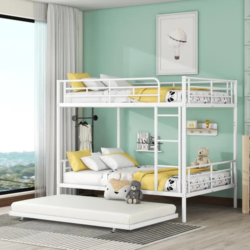 Miniatura 9 de Harper & Bright Designs Litera de metal individual XL sobre individual XL, litera de metal resistente con escalera y barandillas, ahorro