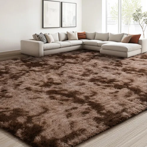 Miniatura 39 de EVOIONOS - Alfombra redonda gris para dormitorio, 5x5 pies; alfombras circulares suaves y esponjosas para sala de estar, alfombras de felpa peludas