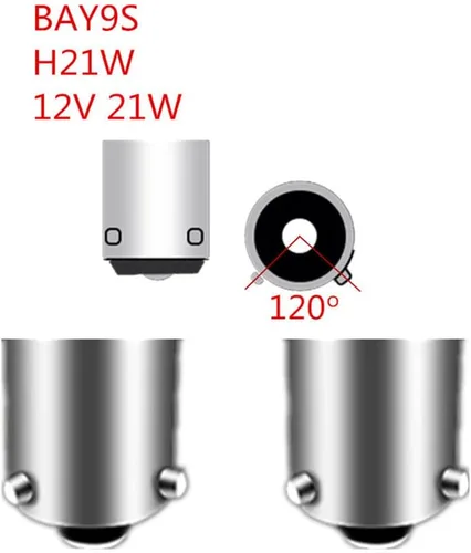 Miniatura 3 de 2 unids BAY9S H21W 12 V 21 W ámbar Bay9s coche niebla luz bayoneta bombilla halógeno coche indicador freno inversa bombilla BAY9S 12 V 21 W coche