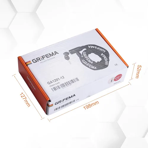 Miniatura 8 de GRIFEMA Candado de cadena para bicicleta con llave, cerradura antirrobo de bicicleta resistente, cadena de seguridad de acero endurecido de 4 pies