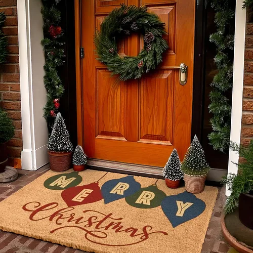 Miniatura 24 de LuxUrux Alfombra de Fibra de Coco de Bienvenida - Respaldo Extra Resistente, 17'' x 30'' Alfombra Natural para Puerta - Fácil de Limpiar, Hermoso