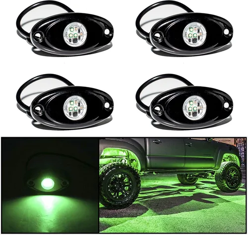 Miniatura 15 de Luces de roca LED 4PODS, de neón impermeable, luz para bajos de la carrocería para automóvil, camioneta, ATV, UTV, SUV, Jeep Offroad, lancha Blanco