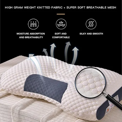 Miniatura 4 de Almohadas para dormir de lado, almohada de protección de vértebra cervical, almohada de cama de altura ajustable para dolor de cuello, almohada