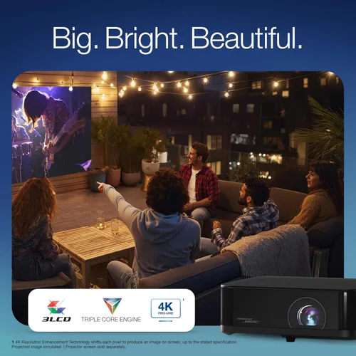 Miniatura 2 de Epson Lifestudio Pop Plus 4K PRO-UHD - Proyector personal de estilo de vida, 700 lúmenes de color y brillo blanco, sonido por Bose, Google TV, motor