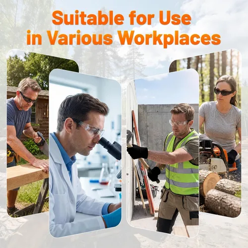 Miniatura 7 de Gafas de seguridad transparentes a granel de 24, lentes resistentes a impactos ANSI Z87.1, protección ocular para laboratorio, construcción 24 Miexd