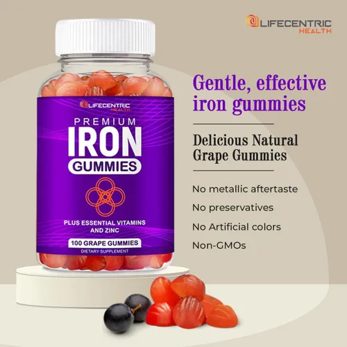 Miniatura 11 de LifeCentricHealth - Gomitas de hierro Gomitas de biotina, zinc, vitamina B, ácido fólico, veganas, sin gluten, para mujeres y hombres