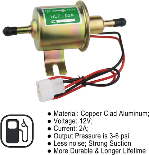 Miniatura 4 de Kit de bomba de combustible eléctrica universal para todos los autos, camiones, barcos, motores de carburador, cortacésped de 12 V, bomba