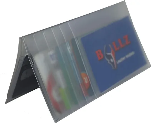 Miniatura 4 de Juego de 2 carteras largas de vinilo de plástico resistente para billetera larga para mujer, 12 páginas, Gris