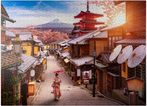 MyPuzzle Idyllic Japan - Rompecabezas prémium de 1000 piezas, fabricado en Estados Unidos