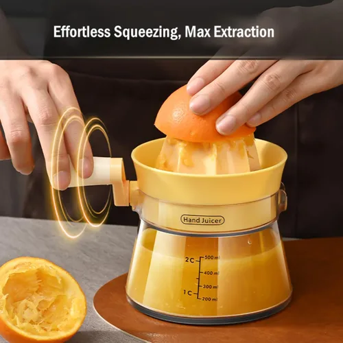 Miniatura 2 de Exprimidor manual de cítricos con manivela giratoria, prensa manual de gran capacidad de 16.9 fl oz para toronja limón, naranja, lima, extracción