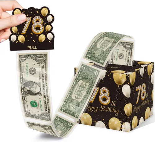 Miniatura 21 de Lindos regalos de cumpleaños número 10 para niños y niñas, caja de dinero extraíble con 35 bolsas para decoración de fiesta de cumpleaños de 10 años