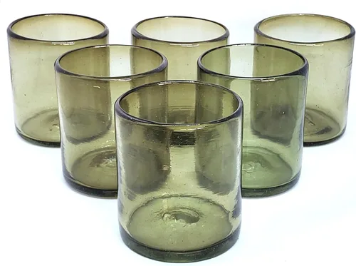 Miniatura 25 de Vasos cortos de ámbar sólido de 9 onzas (juego de 6), vidrio reciclado, sin plomo, sin toxinas (vaso de 9 onzas)