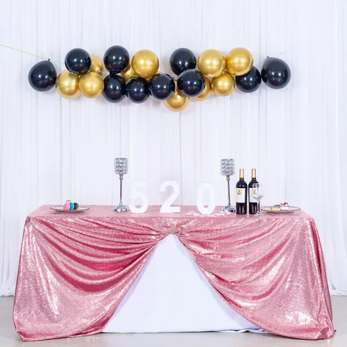 Miniatura 8 de Mantel de lentejuelas plateadas, mantel rectangular de 50 x 102 pulgadas, mantel rectangular de lentejuelas y tela satinada para fiestas, bodas