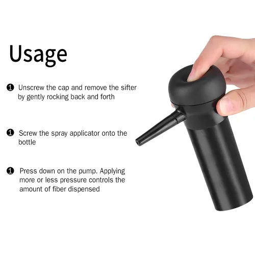 Miniatura 3 de Aplicador de fibra capilar, boquilla pulverizadora de fibra capilar, herramientas para engrosar el cabello, hombres y mujeres para boquilla