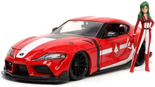 Jada Toys Robotech 1:24 2020 Toyota Supra - Coche fundido a presión con figura de ley Miriya de 2.75 pulgadas, juguetes para niños y adultos
