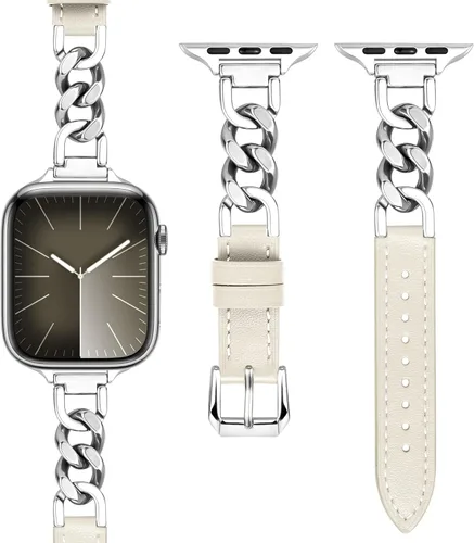 Miniatura 13 de Correas de metal para reloj para mujeres compatibles con Apple Watch para mujeres y hombres de 40 mm, 38 mm, 41 mm, 42 mm, 44 mm, 45 mm, 46 mm