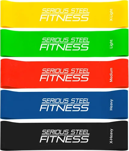 Miniatura 10 de Serious Steel Fitness Mini bandas de resistencia Bandas elásticas de rehabilitación y prehab Bandas de entrenamiento de ejercicio de 12 pulgadas