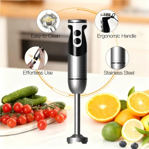 Miniatura 6 de MegaWise Pro Hand Blender Nueva versión 2025 (negro, 5 en 1)