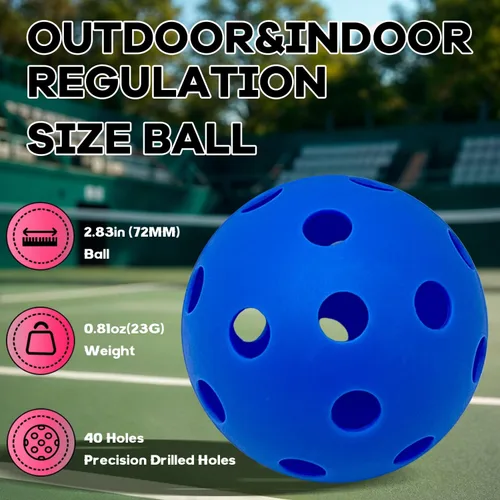 Miniatura 3 de 6 -Pack Pickleball Balls, 26 Holes Outdoor Pickleballs, High Elasticity & Durable Pickle Balls for All Style Pickleball Paddles Indoor Pickleballs