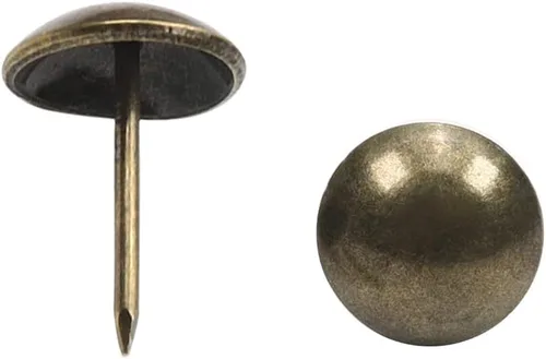 Miniatura 34 de MroMax 120 tachuelas de clavos para tapicería de 0.47 pulgadas de diámetro, hierro de estilo vintage, de metal, redondos, de 0.67 pulgadas de altura