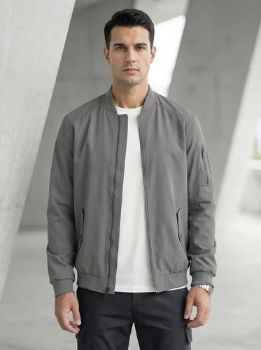 Miniatura 3 de TBMPOY Men's Bomber Jacket Lightweight Spring Windbreaker Light Casual Stylish Fashion Fall Zip up Coats With Pockets