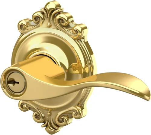 Miniatura 9 de SCHLAGE - Manija Accent con cerradura que se abre con llave y una moldura Brookshire en latón brillante Bright Brass