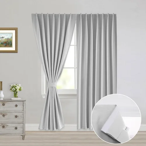 Miniatura 19 de Muamar Cortinas opacas sin taladro, paneles de cortina para ventana fáciles de instalar, juego de 2 paneles de cortinas portátiles para dormitorio