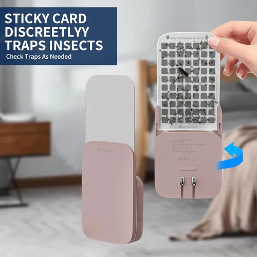 Miniatura 6 de Mosalogic - Trampa para moscas y otros insectos enchufable, mata moscas de la fruta, atrapamoscas, atrapapolillas, atrayente UV, para 93 m² de Rosa