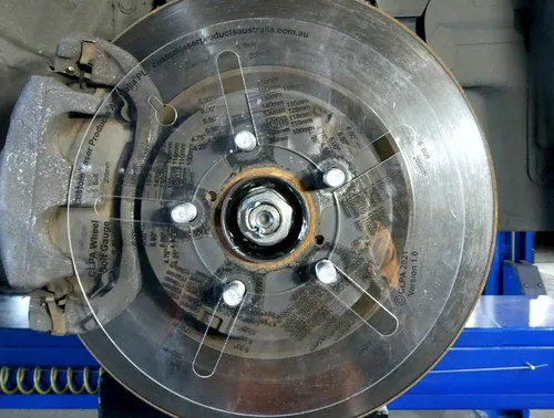 Miniatura 2 de Medidor de patrón de pernos de rueda de 5 pernos, métrico e imperial, plástico transparente, todos los patrones comunes de ruedas de 5 lengüetas