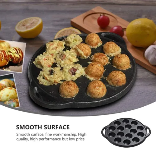 Miniatura 5 de Cabilock Mini moldes para tartas de hierro fundido Caracol Escargot Plate 15 agujeros de compartimiento molde negro para panqueques