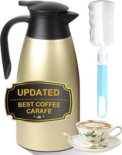 Miniatura 15 de Jarra térmica de café de 70 onzas para mantener el calor, 2 dispensadores de Airpot, olla térmica aislada al vacío de acero inoxidable para café