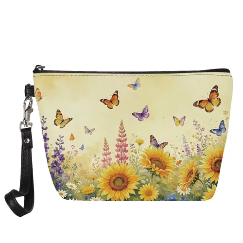 Miniatura 32 de GIFTPUZZ Bolsa de cosméticos para mujer, adorable y espaciosa, bolsa de almacenamiento portátil para artistas, artículos de tocador, joyería