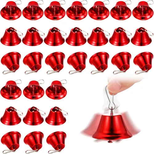 30 Piezas Campanas de Manualidades Campanas Pequeñas de Latón para Manualidades Mini Campanas Vintage con Ganchos de Resorte Pequeñas para Colgar