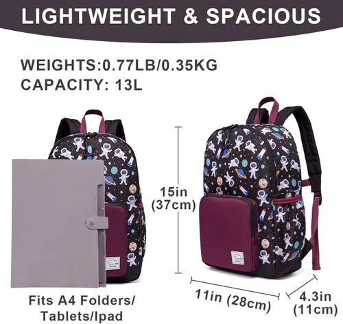 Miniatura 2 de VASCHY - Mochila preescolar para niños y niñas liviana resistente al agua con correa en el pecho