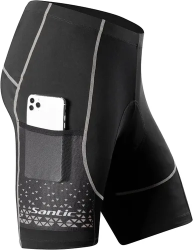 Miniatura 26 de Santic Pantalones cortos de ciclismo para hombre, pantalones acolchados para ciclismo, ropa de ciclismo