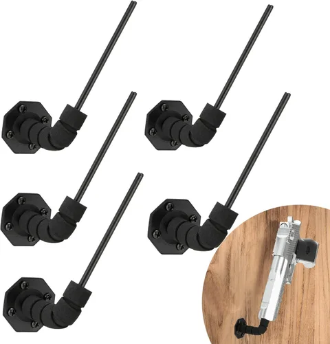 Miniatura 11 de Soporte oculto para pistola de 90/45 grados, para almacenamiento en interiores, montaje en pared y múltiples superficies